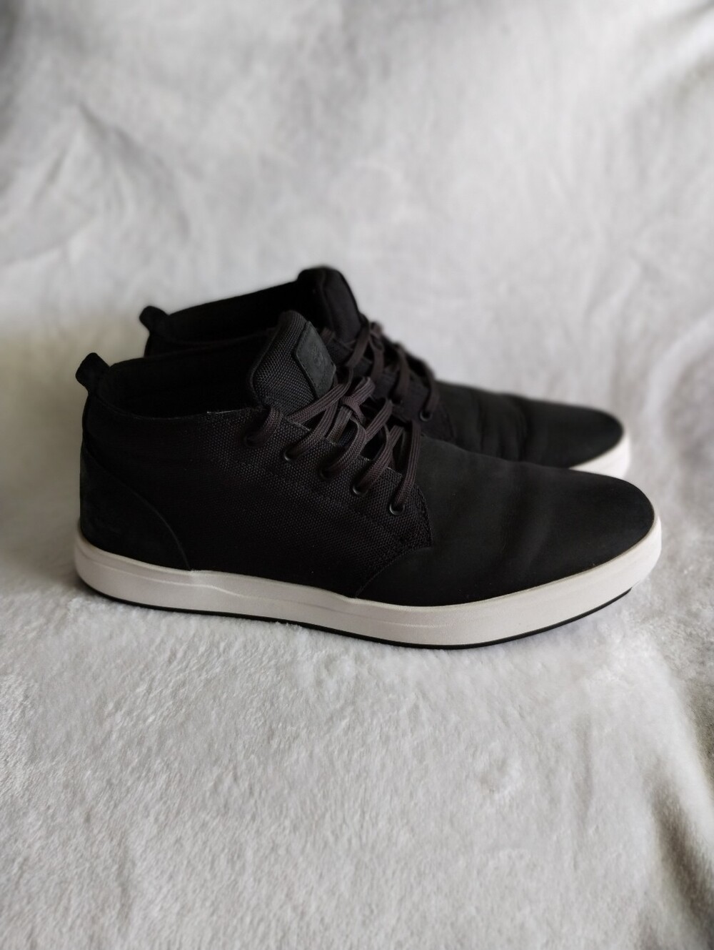 Timberland Davis Square Chukka Sneakers Men’s 13 W Black Leather Canvas A1OI5